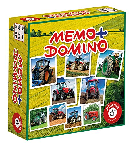 Piatnik Juego de dominó y de Memoria, 6594, «Tractores»