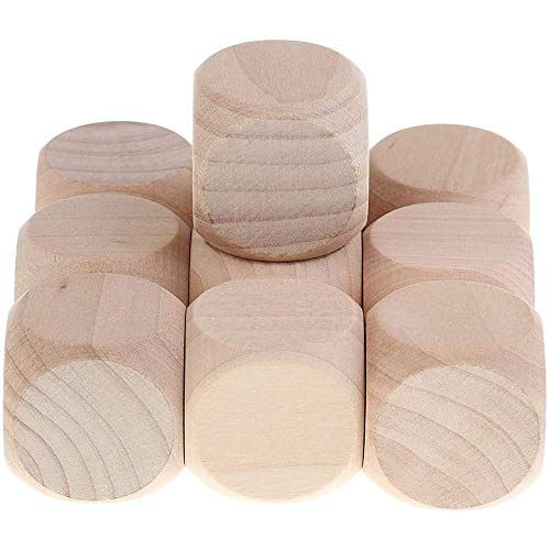 POFET 10pcs Dados en Blanco de Madera D6 Juego de Dados de 3 cm para decoración de Bricolaje y proyectos artesanales POFET 10pcs Dados en Blanco de Madera D6 Juego de Dados de 3 cm para decoración de Bricolaje y proyectos artesanales