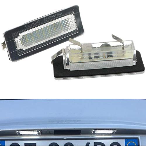 PolarLander 2Pcs 18SMD LED Número de matrícula Lámpara de luz Error Libre para B-ENZ Smart Fortwo Coupe Convertible 450 451 W450 W453