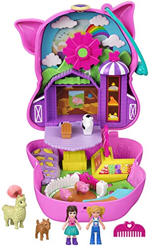 Polly Pocket Cofre con forma de cerdito en la granja, con muñecas y mascotas, juguete para niñas y niños +4 años (Mattel GTN16) Polly Pocket Cofre con forma de cerdito en la granja, con muñecas y mascotas, juguete para niñas y niños +4 años (Mattel GTN16)