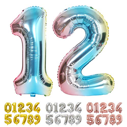 Ponmoo Foil Globo Número 12 21 Azul, Gigante Numeros 0 1 2 3 4 5 6 7 8 9 10-19 20-29 30 40 50 60 70 80 90 100, Grande Globos para La Boda Aniversario, Globo de Cumpleaños Fiesta Decoración Ponmoo Foil Globo Número 12 21 Azul, Gigante Numeros 0 1 2 3 4 5 6 7 8 9 10-19 20-29 30 40 50 60 70 80 90 100, Grande Globos para La Boda Aniversario, Globo de Cumpleaños Fiesta Decoración