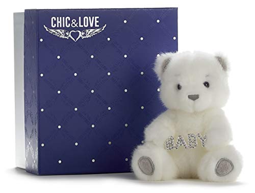 Posh Paws- Chic & Love - Colgante de bebé con diseño de Oso Bailey Mediano con Cristales Swarovski en Caja de Regalo (37438)
