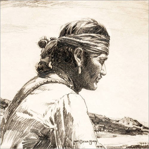 Posterlounge Cuadro de PVC 70 x 70 cm: Navajo-Indian de Carl Oscar Borg
