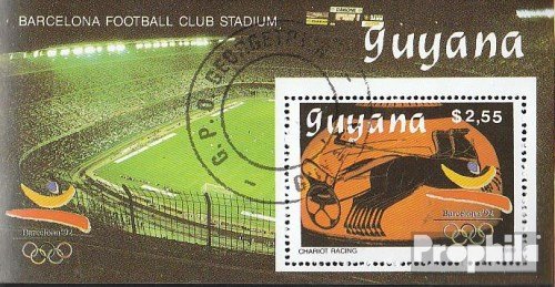 Prophila Collection Guyana Bloque 67 (Completa.edición.) 1989 Antigua Vasenzeichnungen (Sellos para los coleccionistas) Juegos Olímpicos