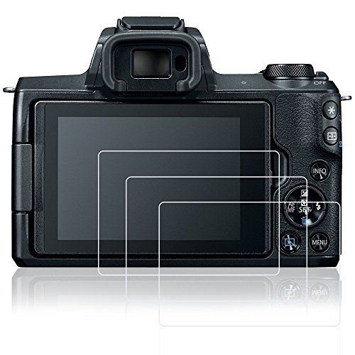 Protectores de pantalla compatibles con Canon EOS M50, AFUNTA 3 piezas de vidrio templado antiarañazos para cámara digital DSLR