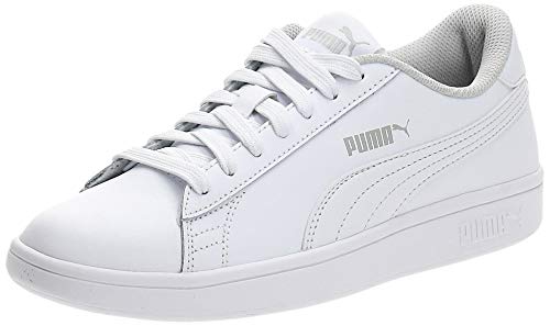 PUMA Smash V2 L Jr, Zapatillas Unisex Adulto, Blanco White White, 38 EU