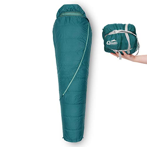 Qeedo Hitazo Saco de Dormir, Saco de Dormir Momia, Ligero, Medida de empaque Reducida, 225x80 cm (LxAn) – Turquesa Qeedo Hitazo Saco de Dormir, Saco de Dormir Momia, Ligero, Medida de empaque Reducida, 225x80 cm (LxAn) – Turquesa