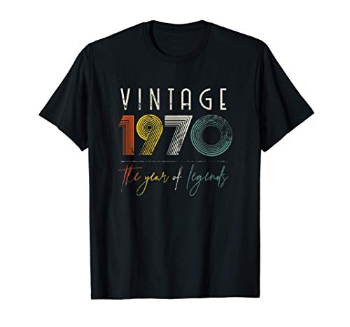 Regalo de 50 años Vintage 1970 para hombres y mujeres Camiseta