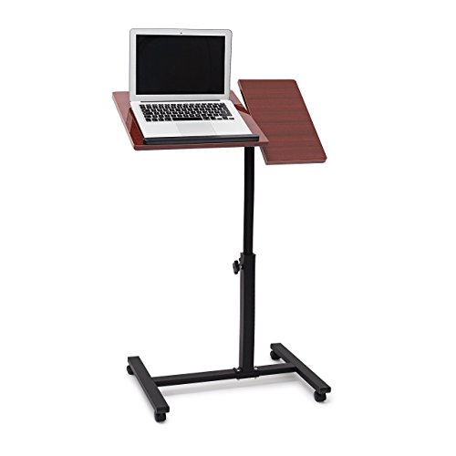 Relaxdays Mesa para portatiles con Altura Regulable, 95 x 60 x 40,5 cm, con Ruedas, con Soporte para ratón,con Barra Antideslizante, Rojo, Caoba, marrón Relaxdays Mesa para portatiles con Altura Regulable, 95 x 60 x 40,5 cm, con Ruedas, con Soporte para ratón,con Barra Antideslizante, Rojo, Caoba, marrón