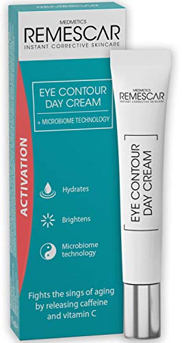 Remescar contorno de ojos Crema de día - Se ha añadido cafeína y vitamina C para reducir los signos del envejecimiento - Suave y dar brillo a la zona del ojo - microbioma Tecnología Remescar contorno de ojos Crema de día - Se ha añadido cafeína y vitamina C para reducir los signos del envejecimiento - Suave y dar brillo a la zona del ojo - microbioma Tecnología