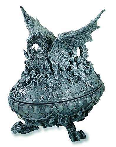 Reproduction Heroic Fantasy - Caja de huevo ovalado de dragón (11,1/9,2/14,9 cm)