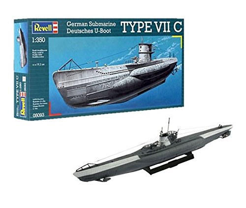 Revell- German Type VII C Maqueta Submarino, 10+ Años, 19,2cm de Largo (05093) Revell- German Type VII C Maqueta Submarino, 10+ Años, 19,2cm de Largo (05093)
