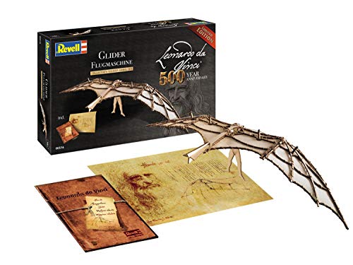 Revell- Glider (500 Years Leonardo da Vinci), Escala 1:8 Modelo de Kit de Madera, Multicolor, 00516/516