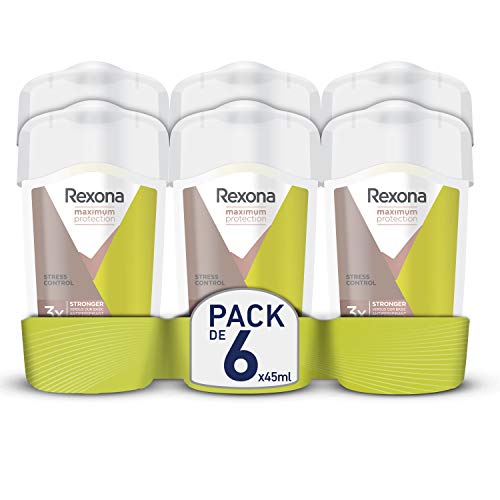 RexonaMaximum Protection Crema Antitranspirante Stress Control 45 ml - Pack de 6