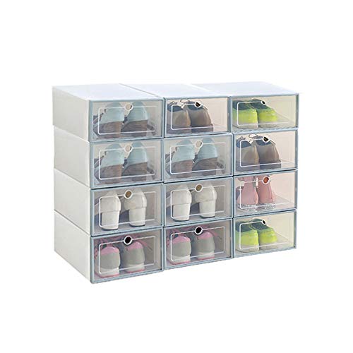 Romancemit Caja de Almacenamiento de Zapatos, Cajas de Zapatos de plástico Caja Plegable apilable Organizador de Zapatos para el hogar para Hombres/Mujeres de Gran tamaño
