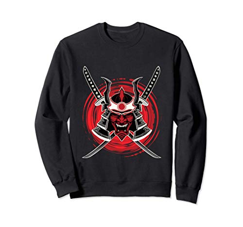 Samurai Guerrero Máscara Japonesa Bushido Samurai Sudadera Samurai Guerrero Máscara Japonesa Bushido Samurai Sudadera