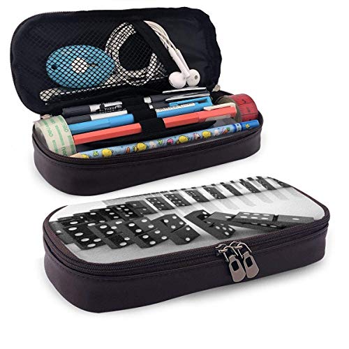shenguang Domino Estuche de cuero para lápices con portalápices, papelería de gran capacidad, bolsa de cosméticos, auriculares Bluetooth, útiles escolares, estudiantes masculinos y femeninos shenguang Domino Estuche de cuero para lápices con portalápices, papelería de gran capacidad, bolsa de cosméticos, auriculares Bluetooth, útiles escolares, estudiantes masculinos y femeninos