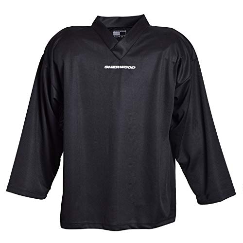 Sherwood Trainingstrikot Sher-Wood Practice Jersey - Camiseta de Hockey sobre Hielo para Hombre, Color Negro, Talla S
