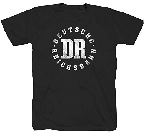 Shirtzshop - Camiseta de manga corta, diseño de Ferrocarril, color negro Negro XXL