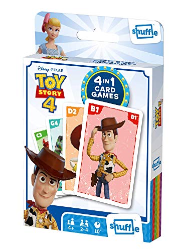 Shuffle Fun 4 Juegos en 1. Toy Story 4 Cartas, Color (Cartamundi 108551998)