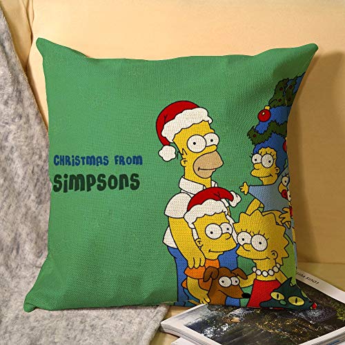 Simpsons - Funda de almohada de lino para sofá, jardín, cama, 45 x 45 cm