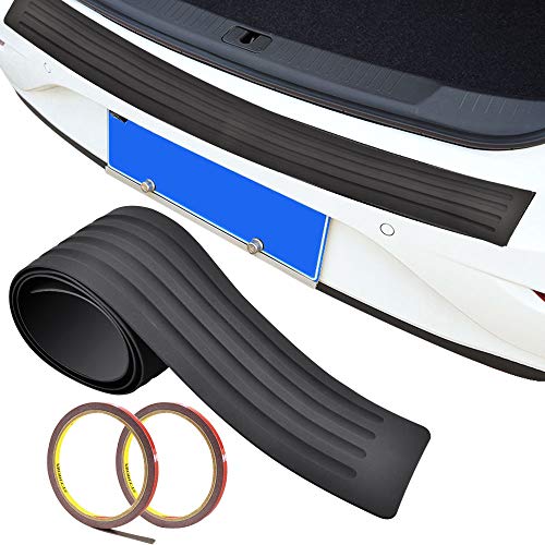 SNAGAROG Protector de parachoques de goma antiarañazos, protector para el parachoques trasero del coche, con 2 viscosas, para la parte trasera de la mayoría de los coches (negro/104 x 8 cm)