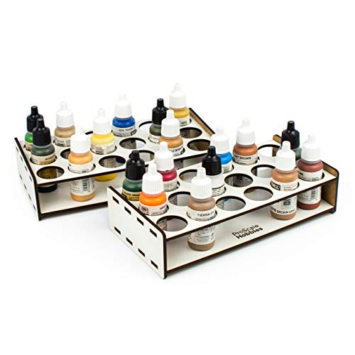 Soporte pinturas modelismo 2021 organizador pinturas modelismo accesorios maquetas warhammer kit paint stand rack organizar botes pinturas acrílicas pinceles miniaturas (26 mm)