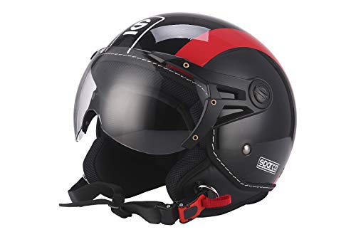 Sparco Riders Casco 501 Negro/Rojo, talla L