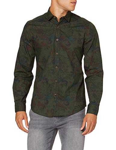 Springfield Camouflage Pirnt Digital Camisa Casual, Verde (Green 26), M (Tamaño del Fabricante: M) para Hombre