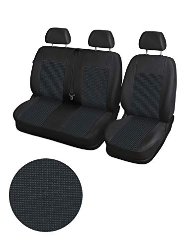 Stedeya Funda Protectora para Asientos de Furgoneta de 2 + 1, Color Negro y Gris Stedeya Funda Protectora para Asientos de Furgoneta de 2 + 1, Color Negro y Gris