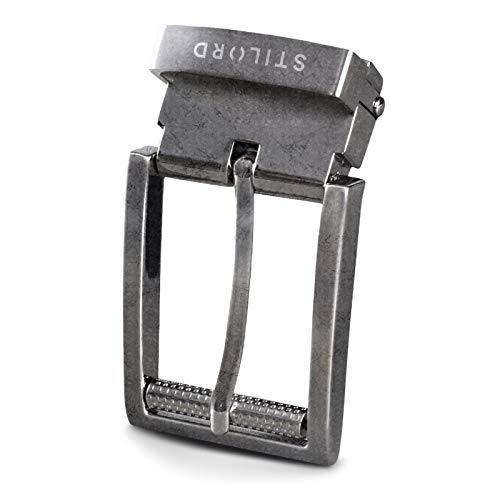 STILORD Hebilla de Cinturón Vintage Belt Buckle Cinturones Hebillas para Correa de Cuero 34mm, Color:hebilla plateada - antigua I V