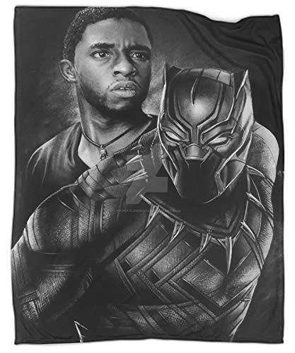 Superhero Vengadores Pantera Negra Chadwick Boseman Poster Manta de Viaje Super Suave y Acogedora Manta de Microfibra 152 x 203 cm