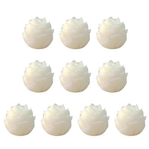 SUPVOX cuentas blancas naturales encantos de loto piedras preciosas cuentas sueltas para accesorios de decoración de joyas 10 piezas