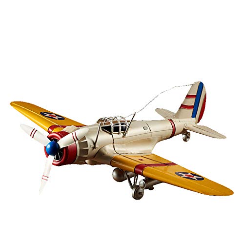 SY-Home Aviones De Combate Estadounidenses De La Segunda Guerra Mundial, Modelo De Avión De Hierro Forjado Americano Retro Decoración Manualidades Colección De Regalos 25.5X20.8X5.9In