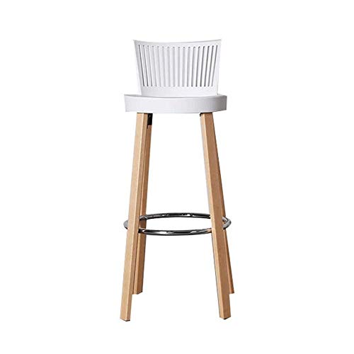 Taburete de Bar Alto Silla de la barra - Nordic simple taburete de barra con estilo minimalista barra de madera Silla moderna de alta Cafe frontal del hogar turística Taburete con respaldo y reposapié