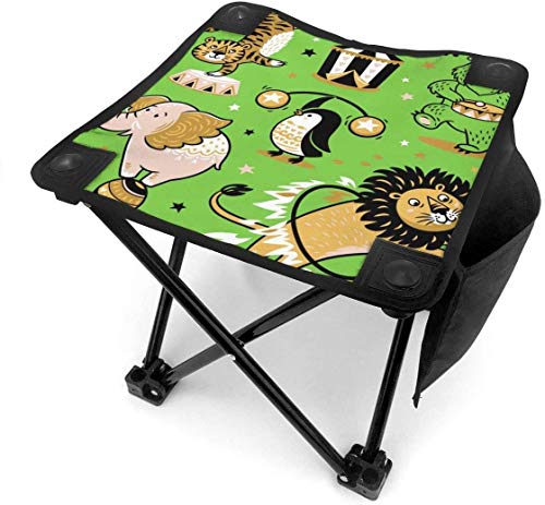 Taburete de Camping Circo León Oso Elefante Pingüino Silla de Camping Taburete Plegable para Viajes de Pesca