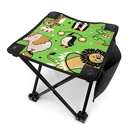 Taburete de Camping Circo León Oso Elefante Pingüino Silla de Camping Taburete Plegable para Viajes de Pesca