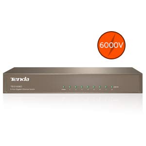 Tenda TEG1008D Switch conmutador de Red con 8 Puertos Gigabit 10/100/1000 Mbps (Carcasa metálica, MDI/MDIX automático, protección rayos 6KV, Plug and Play, IEEE802.3X, RJ45, Modo Full duplex