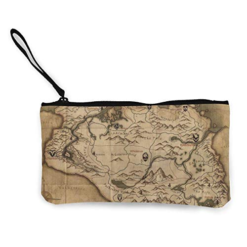 The Old Map in Game Province of Skyrim - Bolsa de cosméticos para mujeres y niñas con cremallera