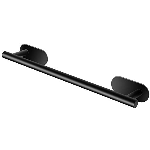 Toallero baño sin taladro, Liesun 40cm accesorios baño negro, toallero negro, toalleros de baño, accesorios de baño sin taladro, toallero adhesivo, toallero negro mate, toalleros de baño sin taladro