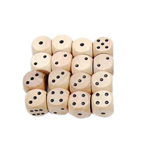 TOYANDONA Juego de Dados de Juego de Madera de 10 Piezas Dados de Seis Lados Dados de Madera Duraderos de 16 Mm Juegos de Mesa Al Aire Libre para Adultos Y Familiares