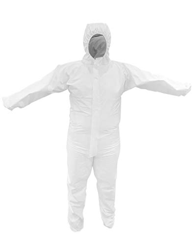 Traje de protección con capucha – Protección contra infecciones EN 14126 Mono – Categoría 3 tipo 5 y 6 Blanco XXL