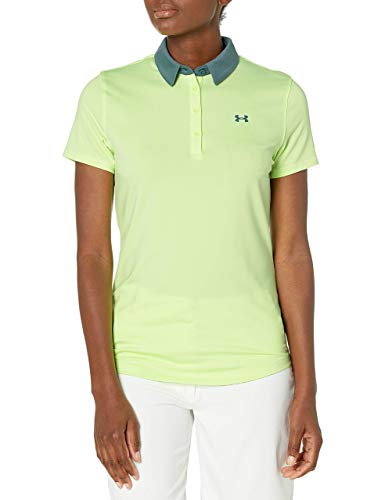 Under Armour Zinger Polo de Manga Corta para Mujer, Not Applicable, Zinger Polo de Manga Corta, Mujer, Color Lima Fizz/Azul liquen/Azul liquen (291), tamaño Extra-Large