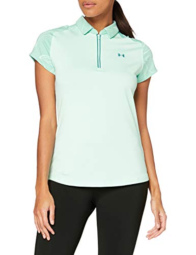 Under Armour Zinger Zip Short-Sleeve Polo, Mujer, Gaviota Azul/Esmalte Azul/Azul liquen (403), Extra-Large