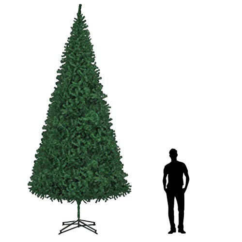 UnfadeMemory Árbol de Navidad Artificial, Crear Ambiente Navideño en Interior o en Exterior,Árbol de PVC,Soporte de Acero (Altura Total 500cm/Diámetro del Árbol 230cm, Verde)