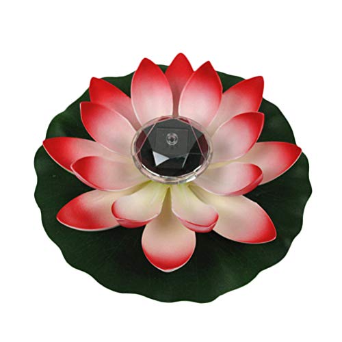 Uonlytech - Luces LED flotantes, resistentes al agua, diseño de flor de loto, 2 unidades, colores variados, rojo, Größe 1
