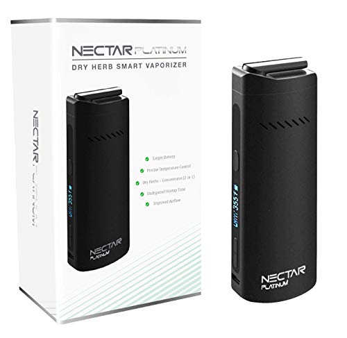 Vaporizador Hierba de Concentrado (2en1) | Nectar Platinum | Garantía de 3 Años | Batería 3500mah, Flujo de Aire Aislado, Monitor OLED Control de Temperatura, 100C-240C - 15s Tiempo de Calentamiento