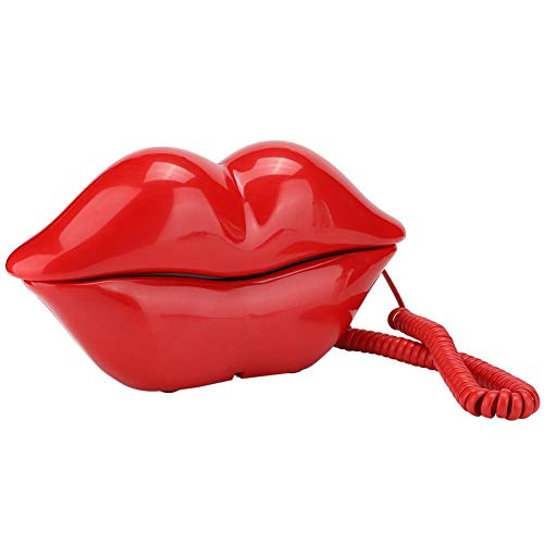Vbestlife Teléfono con botón, Lindo teléfono con Forma de Labios con teléfono Multifuncional, teléfono de Escritorio para el hogar/Llamadas claras Interesante. (Rojo) Vbestlife Teléfono con botón, Lindo teléfono con Forma de Labios con teléfono Multifuncional, teléfono de Escritorio para el hogar/Llamadas claras Interesante. (Rojo)