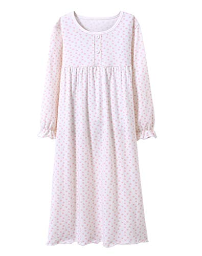 Vestido De La Manga del Niño del Camisón De Alineación Larga Ropa De Dormir del Corazón De La Muchacha del Cabrito Imprimir Niños Littles del Pijama para Lil