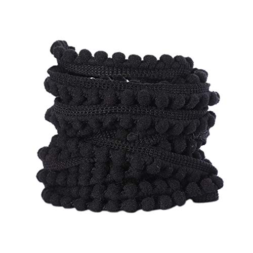 VEVEKY - Cinta de costura con flecos, accesorio de encaje para manualidades, decoración del hogar, color negro